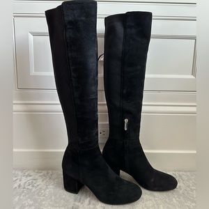 Sam Edelman Valda, black suede knee-high boots